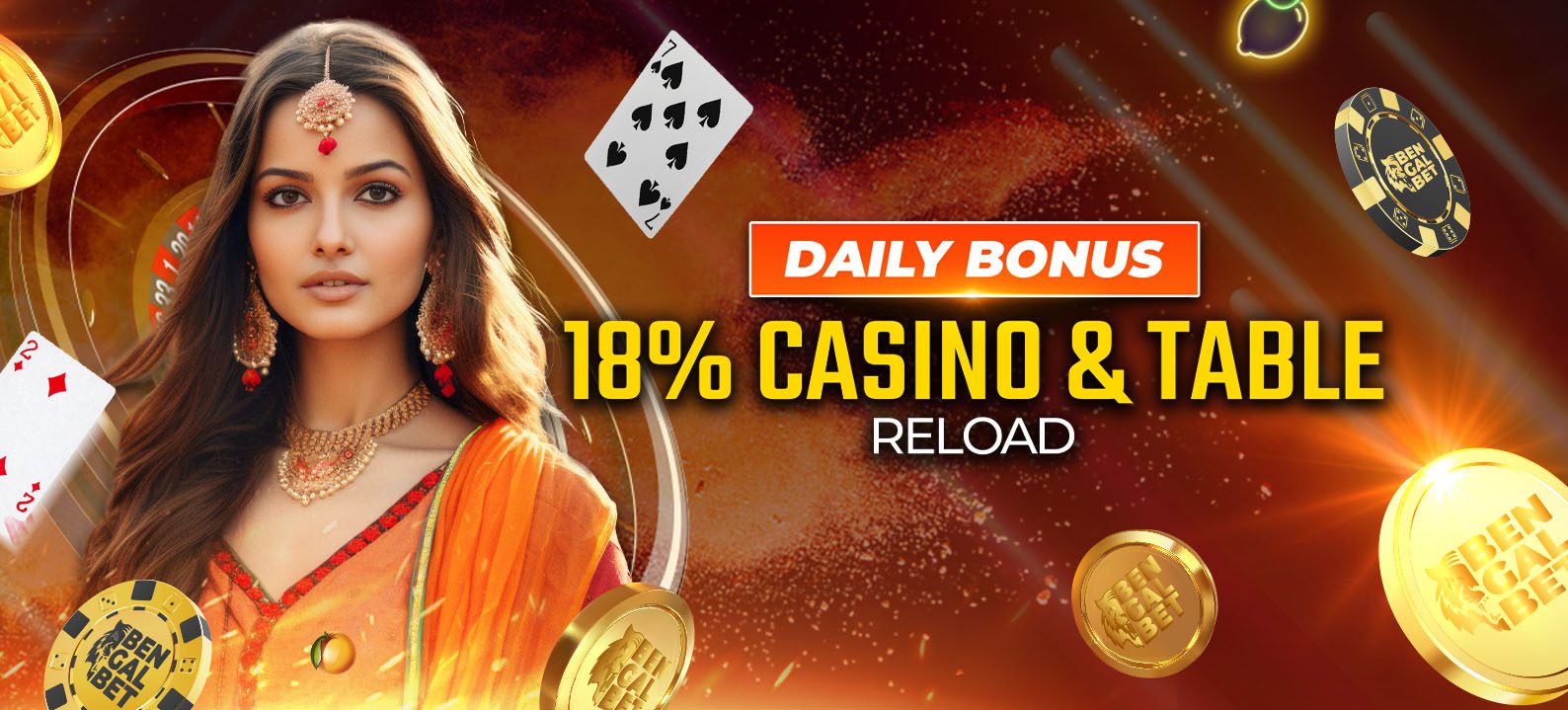 Daily Bonus 18% Casino & Table Reload