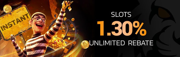 Slots 1.30% Instant Unlimited Rebate
